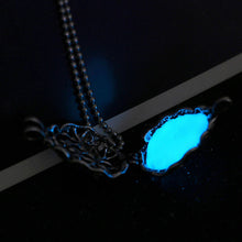 Glow In The Dark Locket Silver Hollow Glowing Stone Pendant Luminous Statement Chocker Pendants Necklace For Women SM6