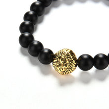 Golden Natural Grinding Stone Bracelets S 2 Colors Lion Head Women Men Beaded Bracelet SM6