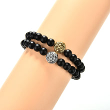 Golden Natural Grinding Stone Bracelets S 2 Colors Lion Head Women Men Beaded Bracelet SM6