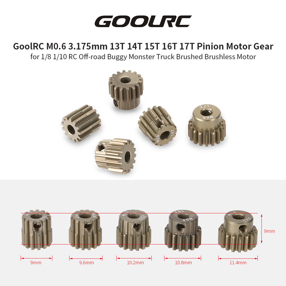 GoolRC M06 3175mm 13T 14T 15T 16T 17T 06 Module Pinion Gear for 18 110 Off-road Buggy Monster Truck Brushed Brushless Motor SM6