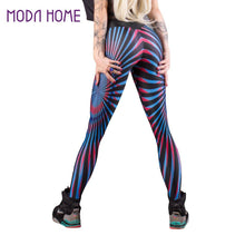 Gradient Print Quick Dry Sporting Leggings Women Casual Compression Pants Contrast Stripe Printing Legging Leggins SM6