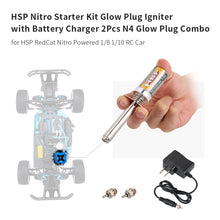 HSP Nitro Starter Kit Glow Plug Igniter w Battery Charger 2Pcs N4 Glow Plug Combo for HSP RedCat Nitro Powered 18 110 RC Car SM6