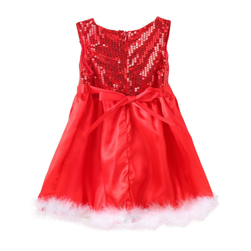 Baby Girl Toddler Wedding Sundress Red Sequin Sleeveless Party Dresses SM6
