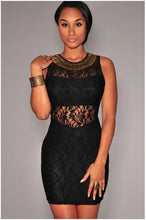 See Through Dress Mini Dress   Sleeveless Hollow Out Black Bodycon Sexy Floral Lace Dress Short SM6