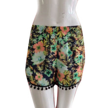High Waist Women Ladies Tassel Floral Print Casual Beach Shorts SM6
