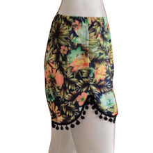High Waist Women Ladies Tassel Floral Print Casual Beach Shorts SM6