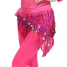 Hip Scarf Chiffon Coins Tassels Sequins Triangle Skirt Belly Dance Costume SM6