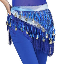 Hip Scarf Chiffon Coins Tassels Sequins Triangle Skirt Belly Dance Costume SM6