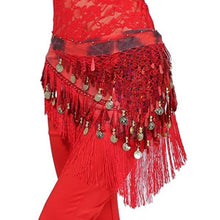 Hip Scarf Chiffon Coins Tassels Sequins Triangle Skirt Belly Dance Costume SM6