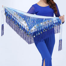 Hip Scarf Chiffon Coins Tassels Sequins Triangle Skirt Belly Dance Costume SM6