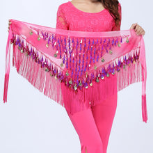 Hip Scarf Chiffon Coins Tassels Sequins Triangle Skirt Belly Dance Costume SM6