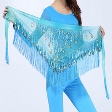 Hip Scarf Chiffon Coins Tassels Sequins Triangle Skirt Belly Dance Costume SM6
