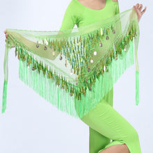 Hip Scarf Chiffon Coins Tassels Sequins Triangle Skirt Belly Dance Costume SM6