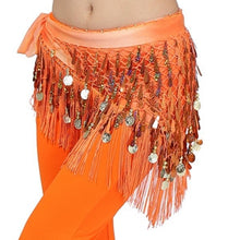 Hip Scarf Chiffon Coins Tassels Sequins Triangle Skirt Belly Dance Costume SM6