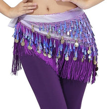 Hip Scarf Chiffon Coins Tassels Sequins Triangle Skirt Belly Dance Costume SM6