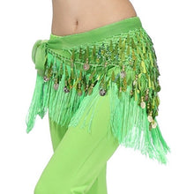Hip Scarf Chiffon Coins Tassels Sequins Triangle Skirt Belly Dance Costume SM6