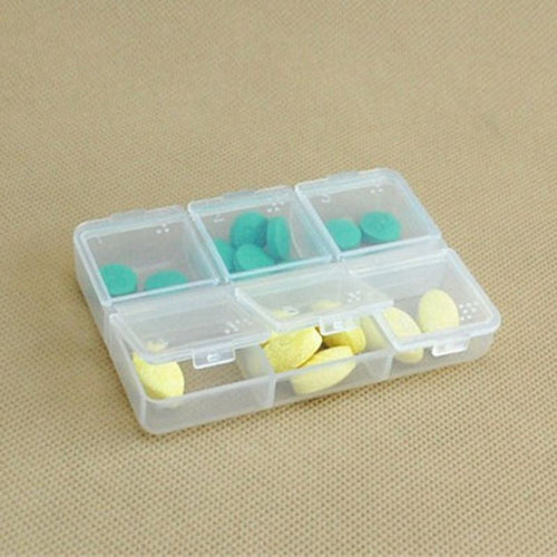 6 D Tablet Pill Box Holder Medicine Case Storage Organizer Container P1 SM6