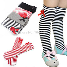 Cotton Kids Baby Bowknot Stripes In tube 1-8Y Girls Dress High Stocking  SM6