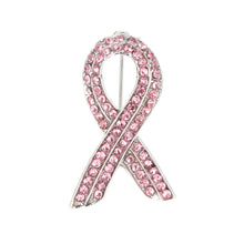 Crystal Rhinestone Brooches Pins Pink Ribbon Breast Cancer Awareness Lapel Pins Jewelry SM6
