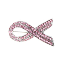 Crystal Rhinestone Brooches Pins Pink Ribbon Breast Cancer Awareness Lapel Pins Jewelry SM6