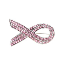 Crystal Rhinestone Brooches Pins Pink Ribbon Breast Cancer Awareness Lapel Pins Jewelry SM6