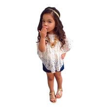 Cute Baby Kids Girls Lace T-shirts Batwing Sleeve Tops Blouse Casual Tee shirtSM6