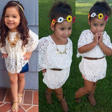 Cute Baby Kids Girls Lace T-shirts Batwing Sleeve Tops Blouse Casual Tee shirtSM6