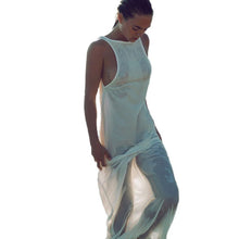 Chiffon Dresses Sexy Women White Beach Dress Casual O-Neck Backless Long Maxi Dress LY3 SM6