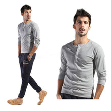 Men Basic Long Sleeve T-shirt Gray Dark Blue Yellow White Slim Cut T Shirt Tops P1 SM6