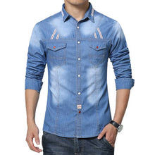 Men Shirts Denim Casual Long-Sleeved Cotton Denim Shirt Men's Slim Fit Men Jeans Shirts SM6