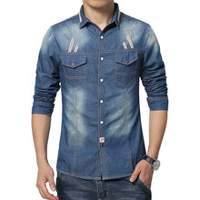 Men Shirts Denim Casual Long-Sleeved Cotton Denim Shirt Men's Slim Fit Men Jeans Shirts SM6