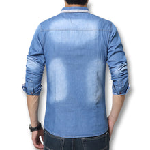 Men Shirts Denim Casual Long-Sleeved Cotton Denim Shirt Men's Slim Fit Men Jeans Shirts SM6