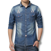 Men Shirts Denim Casual Long-Sleeved Cotton Denim Shirt Men's Slim Fit Men Jeans Shirts SM6
