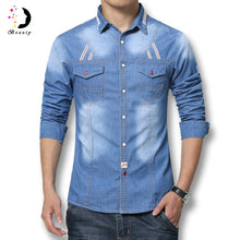 Men Shirts Denim Casual Long-Sleeved Cotton Denim Shirt Men's Slim Fit Men Jeans Shirts SM6