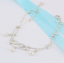 Body Chains Women Silver Plated Anklet Bead Ankle Bracelet Anklets for Women Foot Jewelry SM6