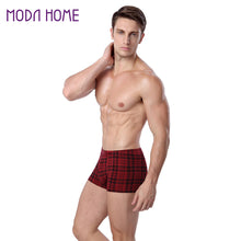 Comfortable Men Boxer Shorts Plaid Tartan Elastic Waist Cotton Trunks Men Underwear Boxers Panties Underpants Plus Size SM6