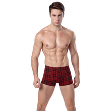 Comfortable Men Boxer Shorts Plaid Tartan Elastic Waist Cotton Trunks Men Underwear Boxers Panties Underpants Plus Size SM6