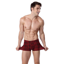 Comfortable Men Boxer Shorts Plaid Tartan Elastic Waist Cotton Trunks Men Underwear Boxers Panties Underpants Plus Size SM6