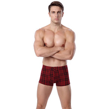 Comfortable Men Boxer Shorts Plaid Tartan Elastic Waist Cotton Trunks Men Underwear Boxers Panties Underpants Plus Size SM6