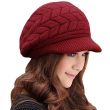 Women Beret Hat Crochet Slouch Baggy Warm Hats Women Knitted Cap Headwear  SM6