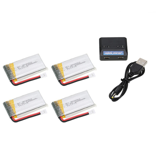 4pcs 1200mAh RC Lipo Battery 37V with 4 in 1 Charger Set for Syma X5SW X5SC RC Quadcopter Parts SM6