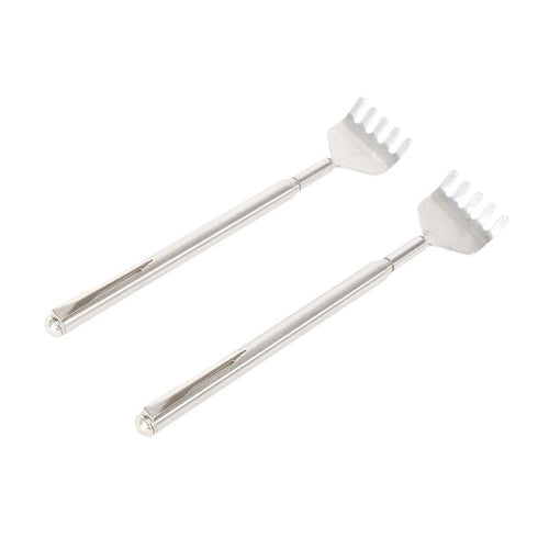 2pcs Practical Handy Stainless Back Scratcher Telescopic Pocket Scratching Massage Kit LY5 SM6