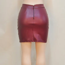 Women PU Leather Club Mini Slim Skirt Bodycon High Waist Pocket Pencil Skirt SM6