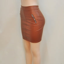 Women PU Leather Club Mini Slim Skirt Bodycon High Waist Pocket Pencil Skirt SM6