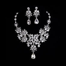 Women's Wedding Earrings Adjustable Pendant Necklace Jewelry Set SPCA SM6