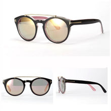 Womens Retro Dual Bridge Full Rim Sunglasses Metal Frame Eyeglasses Brand Designer GogglesSM6