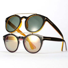 Womens Retro Dual Bridge Full Rim Sunglasses Metal Frame Eyeglasses Brand Designer GogglesSM6