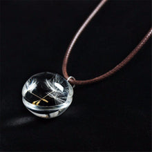 D elion Jewelry Crystal Glass Ball D elion Necklace Long Strip Leather Chain Pendant Necklaces For Women SM6