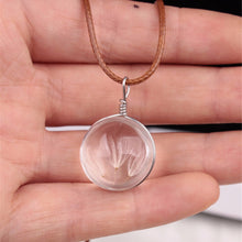 D elion Jewelry Crystal Glass Ball D elion Necklace Long Strip Leather Chain Pendant Necklaces For Women SM6