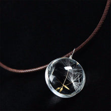 D elion Jewelry Crystal Glass Ball D elion Necklace Long Strip Leather Chain Pendant Necklaces For Women SM6